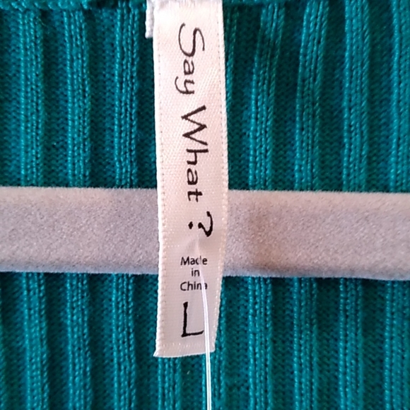 NWT Green Body Con Sweater Dress by Say What, size L - Picture 6 of 13